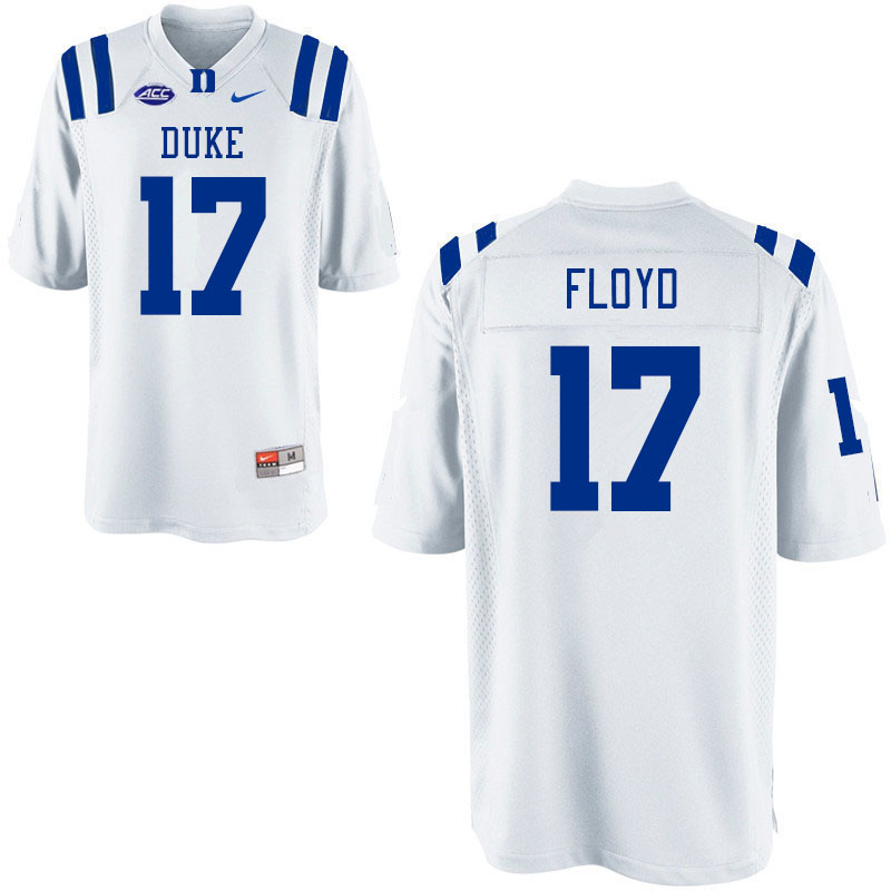 Men #17 Vontae Floyd Duke Blue Devils College Football Jerseys Stitched-White